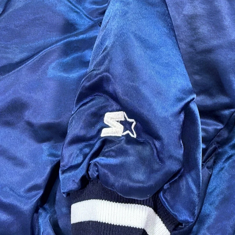 Yankees Starter Satin Jacket 90s Size Large Diamond Collection Authentic USA - Picture 4 of 9